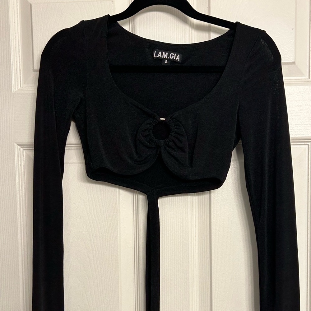 I Am GIA cropped wrap top